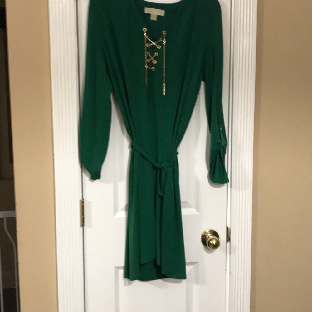 Emerald Green Michael Kors Tie Dress